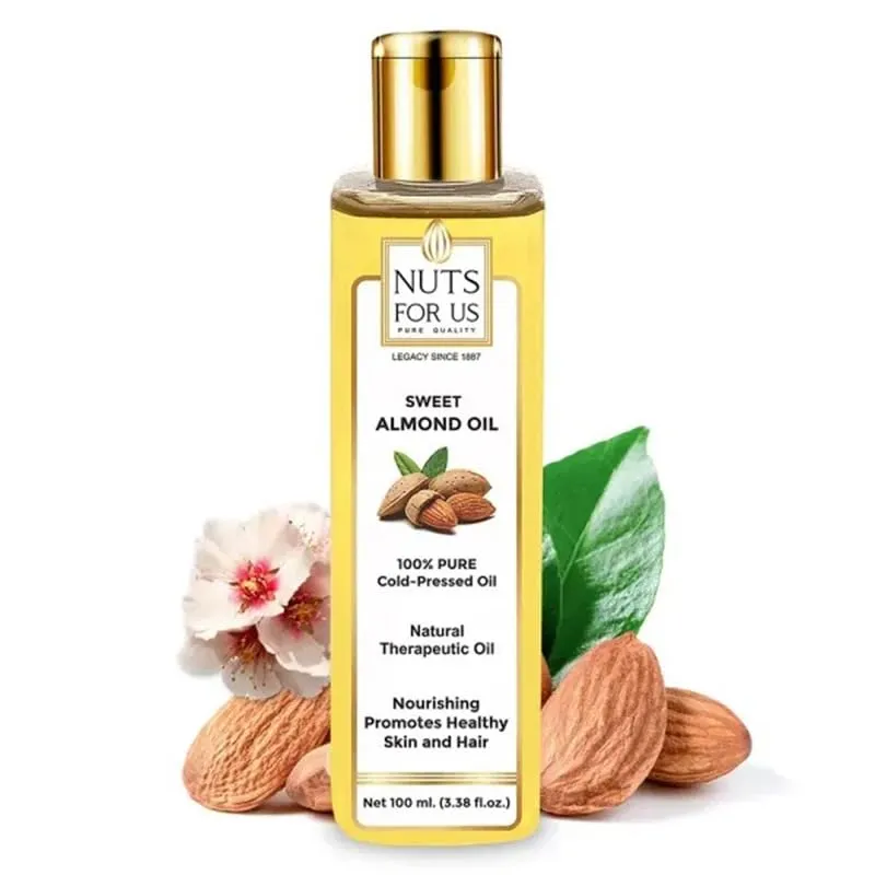 pure cold pressed sweet almond oil hair & skin | nutsforus