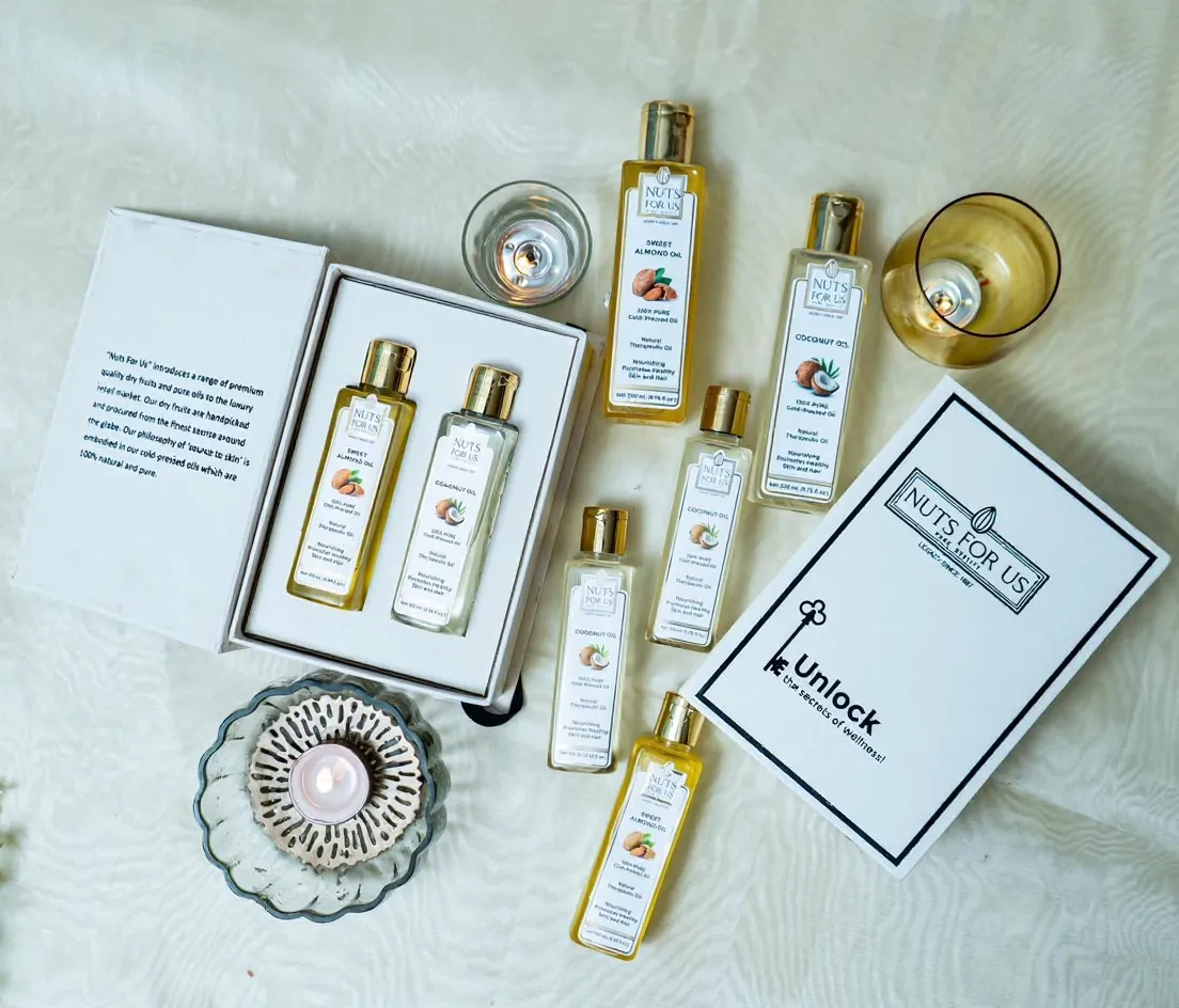 Pure Brilliance Elixir: Buy Cold Pressed Oil Gift Set (Almond & Coconut) - Image 2